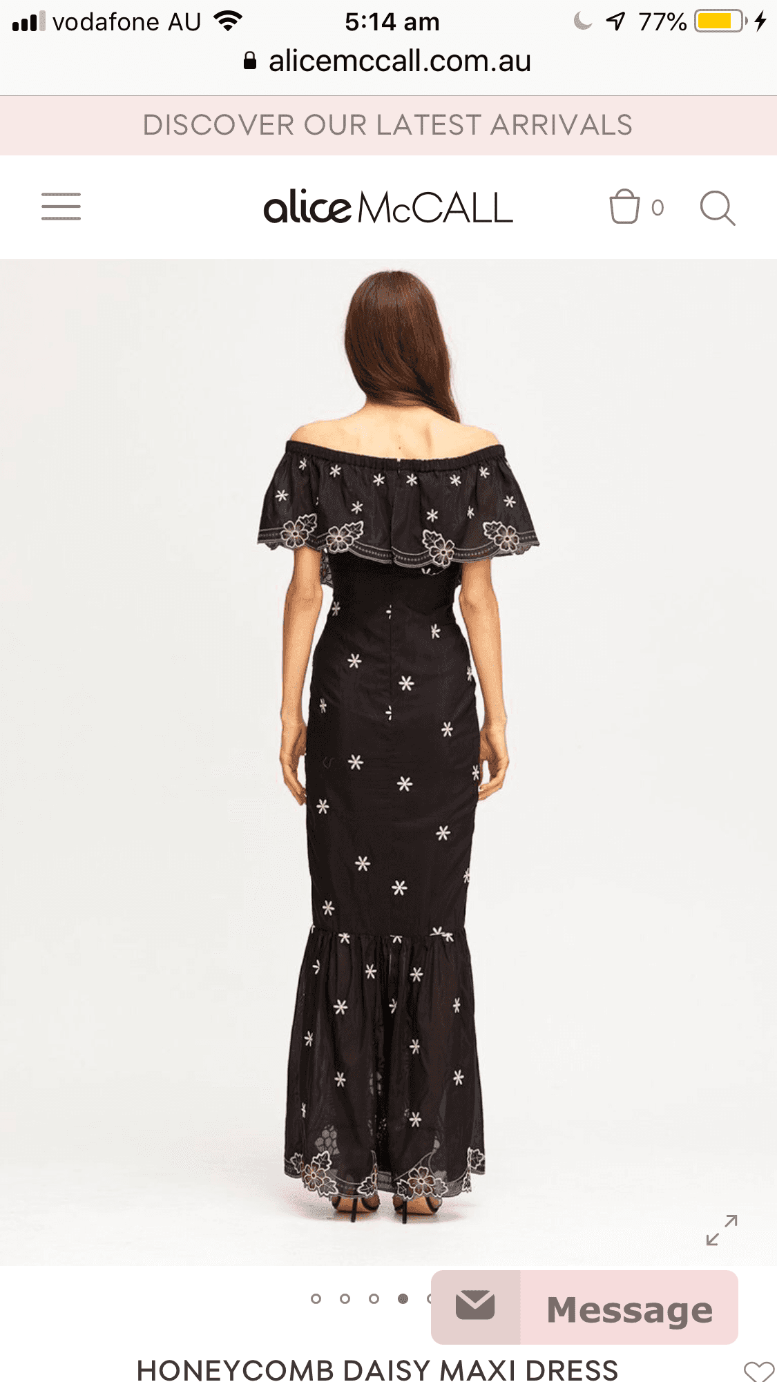Alice McCALL Honeycomb Daisy Black Embroidered Maxi Dress Size 10 photo 4