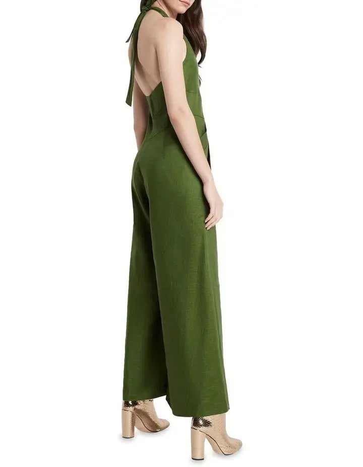 Sass & Bide Ever True Halter Neck Jumpsuit Pine Size 14 photo 2