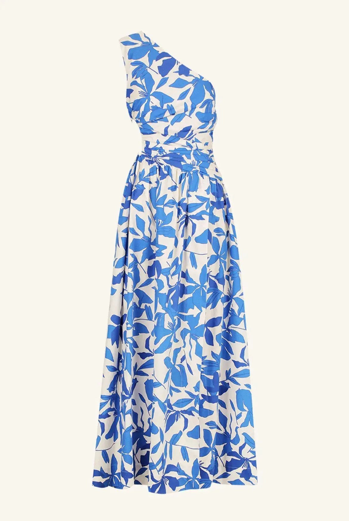 Shona Joy Bleue Asymmetrical Cut Out Maxi Dress Ivory/Aqua Print Size 12 photo 7