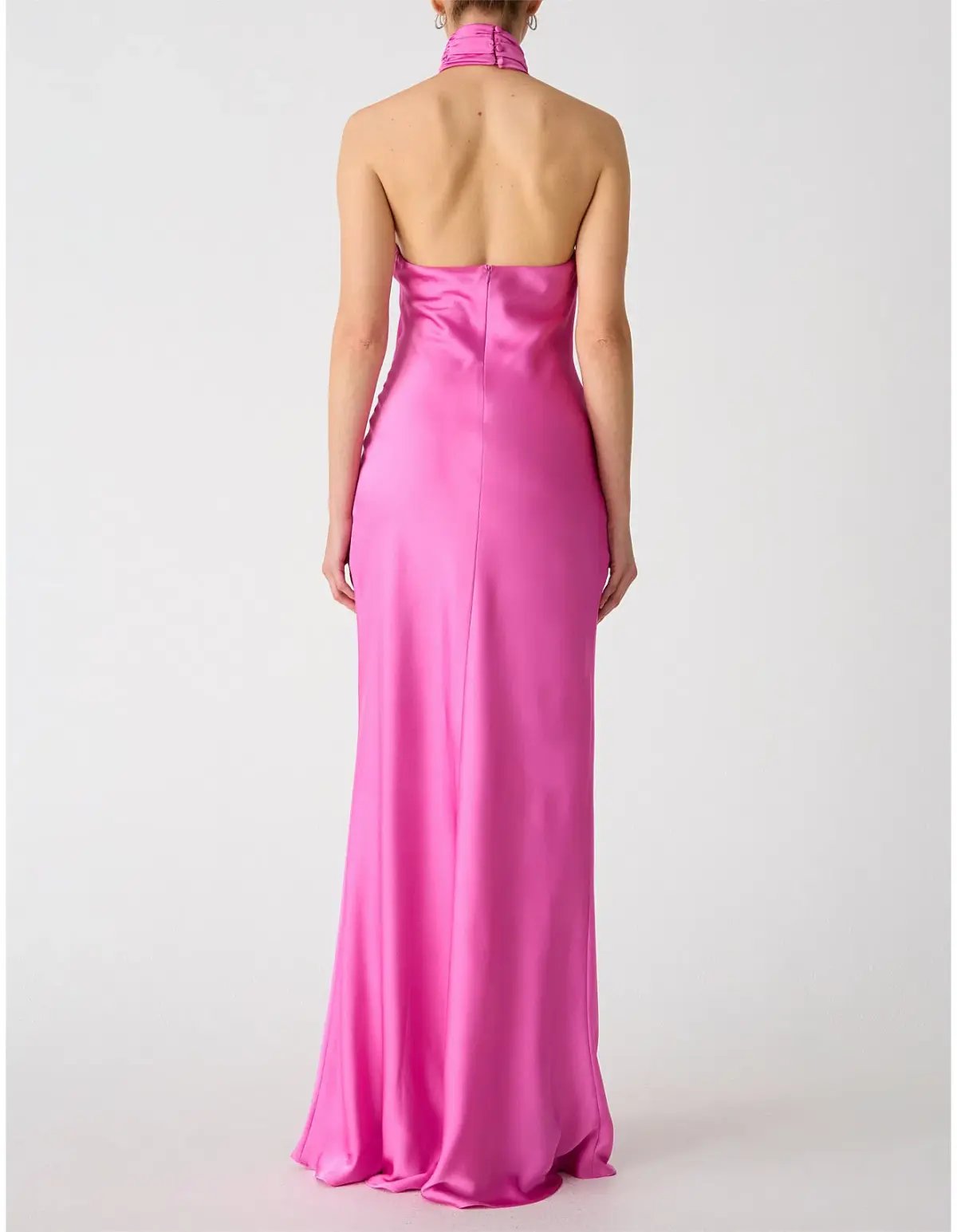 MISHA Teresa Rosette Detail Satin Maxi Gown Purple Rose Size 6/XS photo 3