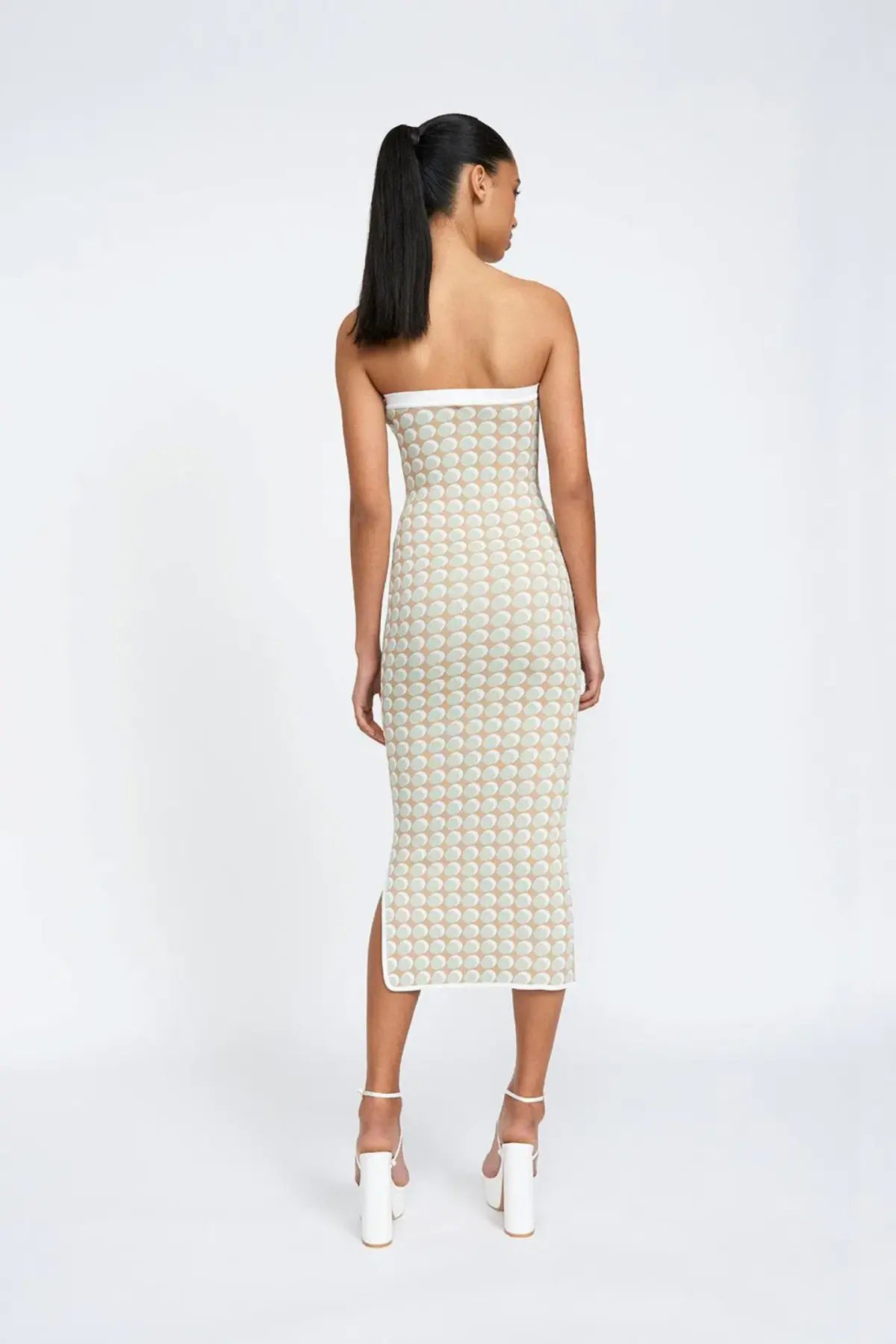 By Johnny Sol Geo Knit Midi Dress Pistachio Spot Size XS / AU 6 photo 3