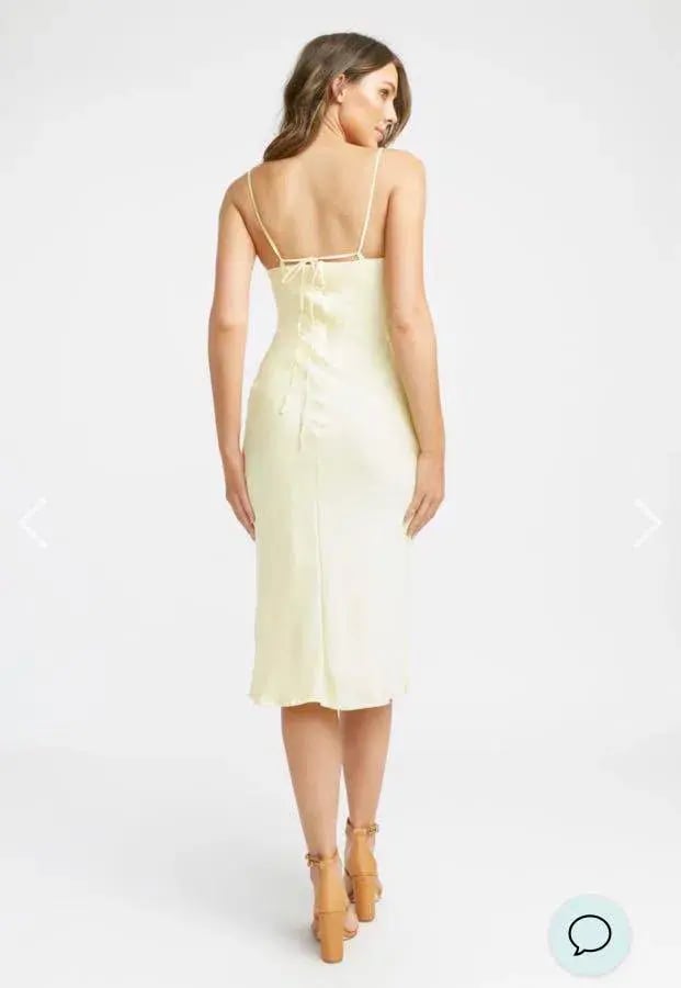 Kookai Como Bias Slip Dress Yellow Size 34 photo 2