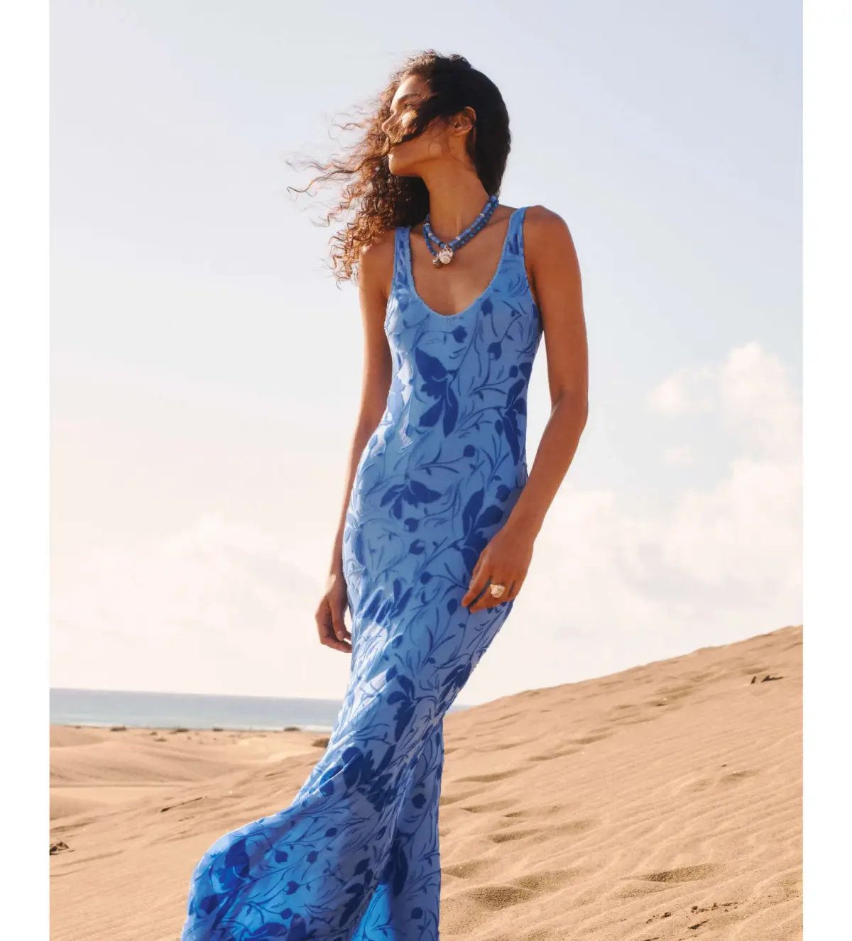 Rat & Boa Inez Maxi Dress Blue Print Size L/AU 12 photo 2