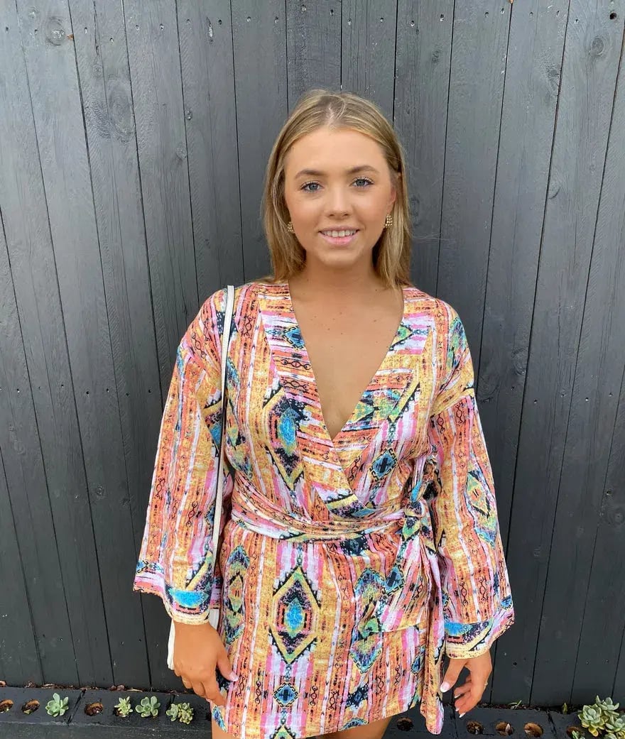 Coco Willow Kenya Aztex Dress Multi Print Size 8 photo 2