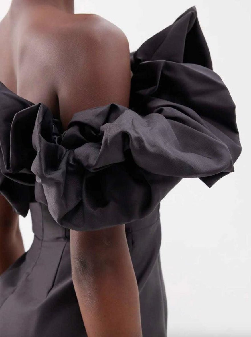 Alemais Suzi Off Shoulder Black Midi Dress photo 3