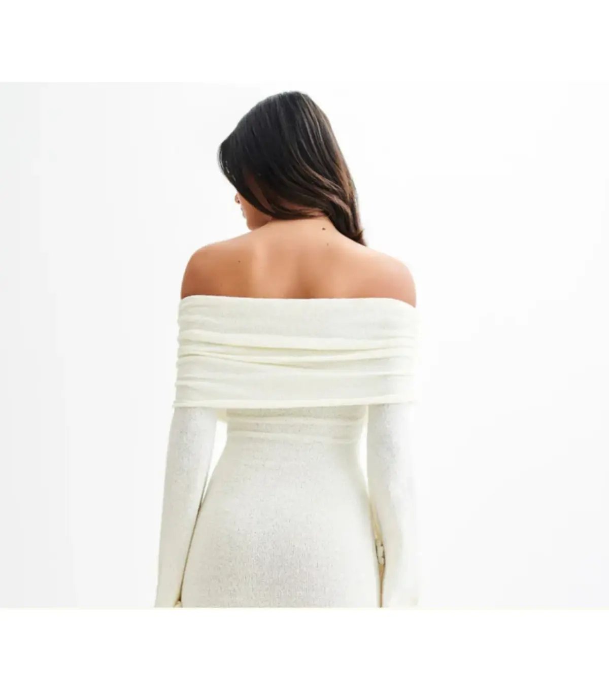 Meshki Kiki Off Shoulder Knit Rose Maxi Dress Ivory Size S / AU 8 photo 3