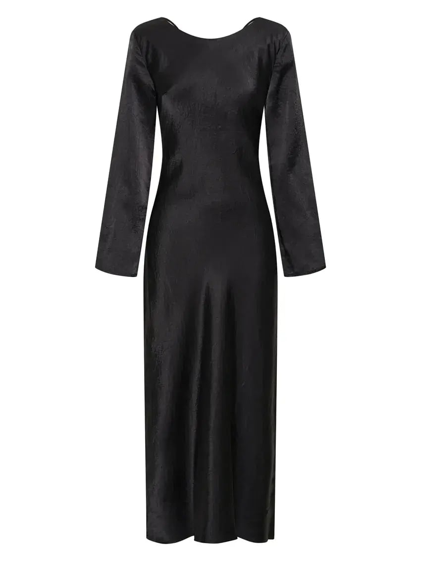 Third Form Crush Tie Back Maxi Dress Black Size 10 photo 4