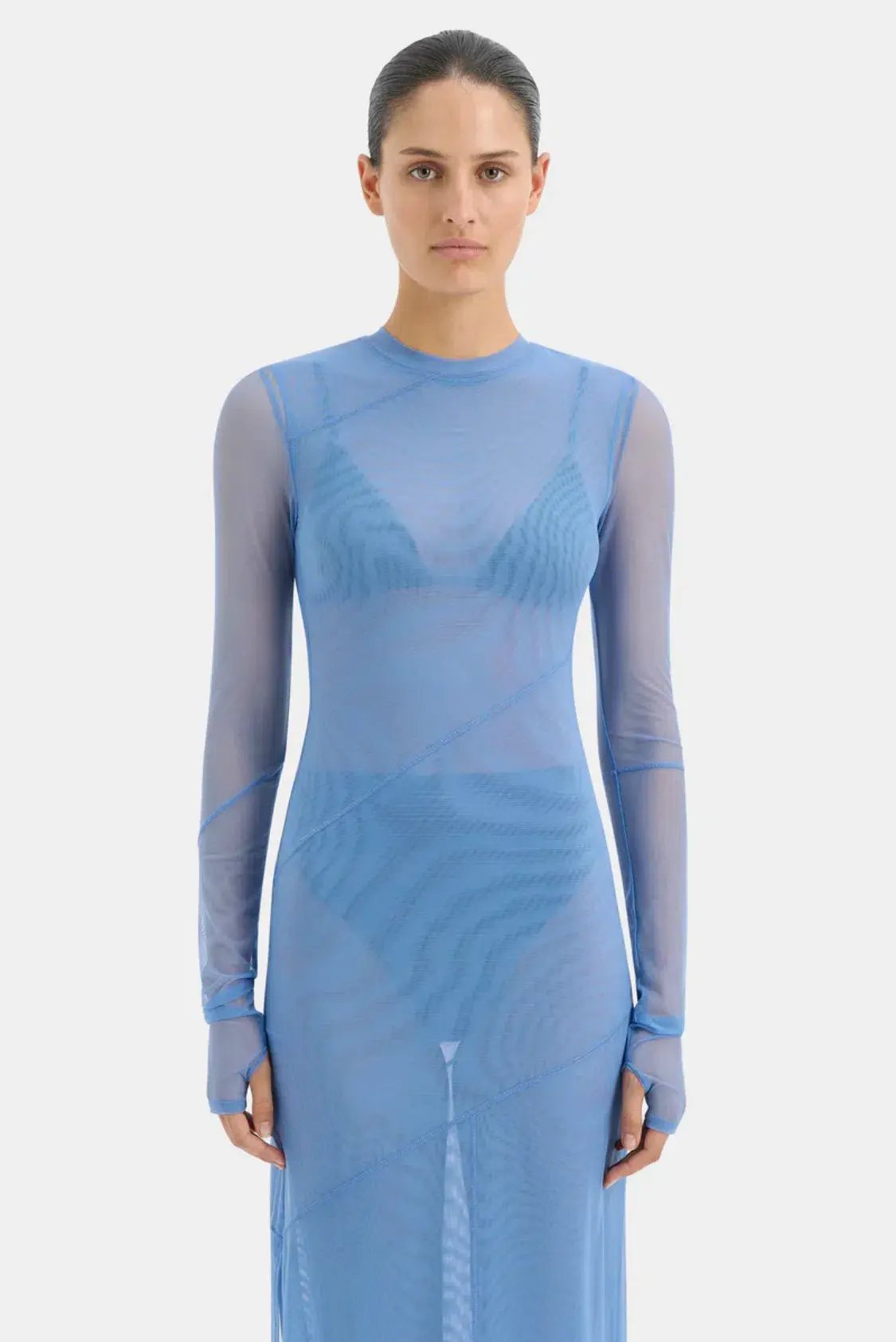 Sir the Label Jacques Mesh Panelled Midi Dress Blue Size 2 / AU 10 photo 2