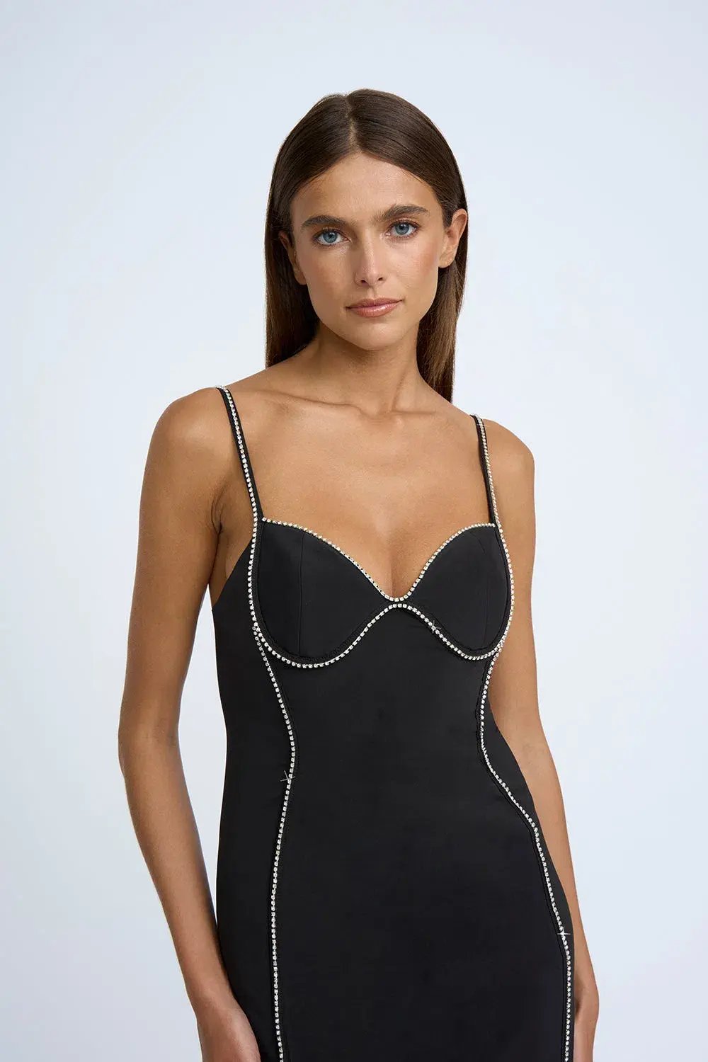 By Johnny Femmina Diamond Pipe Midi Dress Black Size 8 photo 2