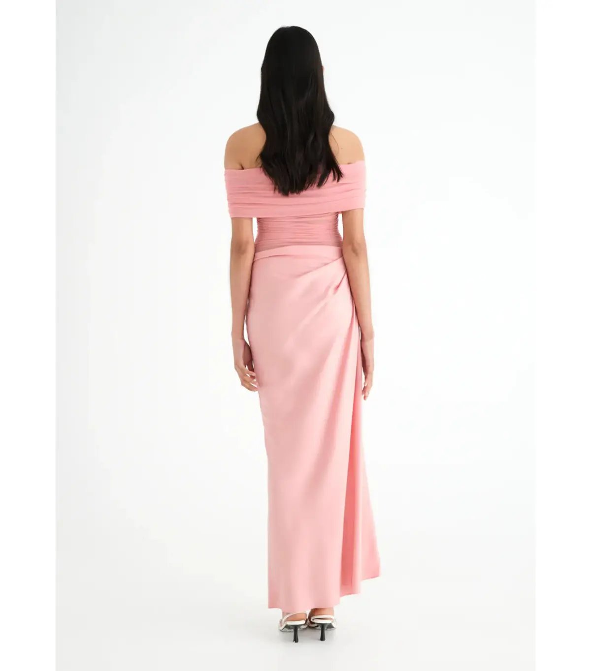 Benni Yasmin Off-Shoulder Maxi Dress Candy Floss Size AU 6 photo 3