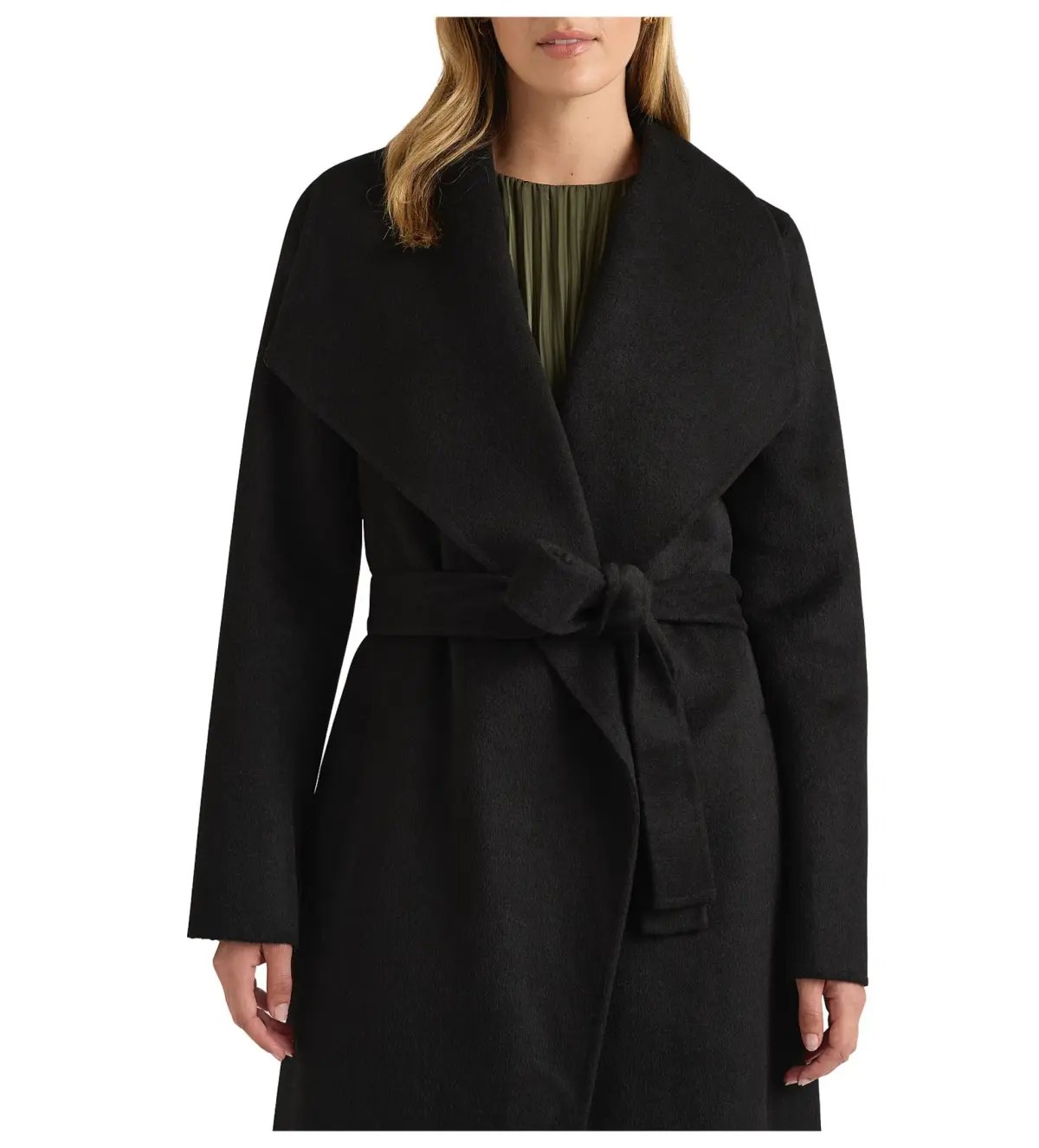 David Lawrence Domenic Double Faced Wool Coat Black Size 12 photo 3