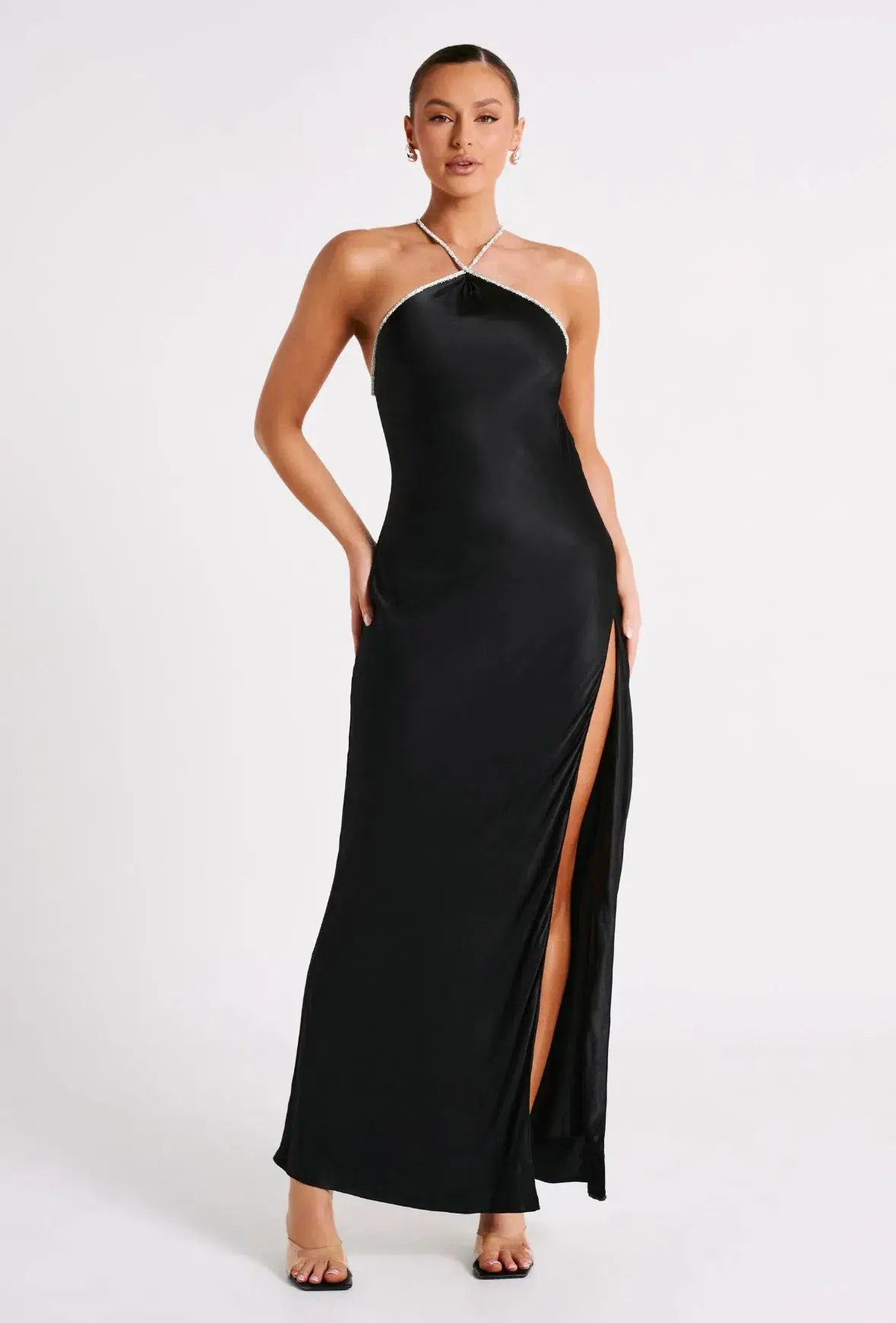 Meshki Louise Diamante Rope Maxi Dress Black Size S / AU 8 photo 9