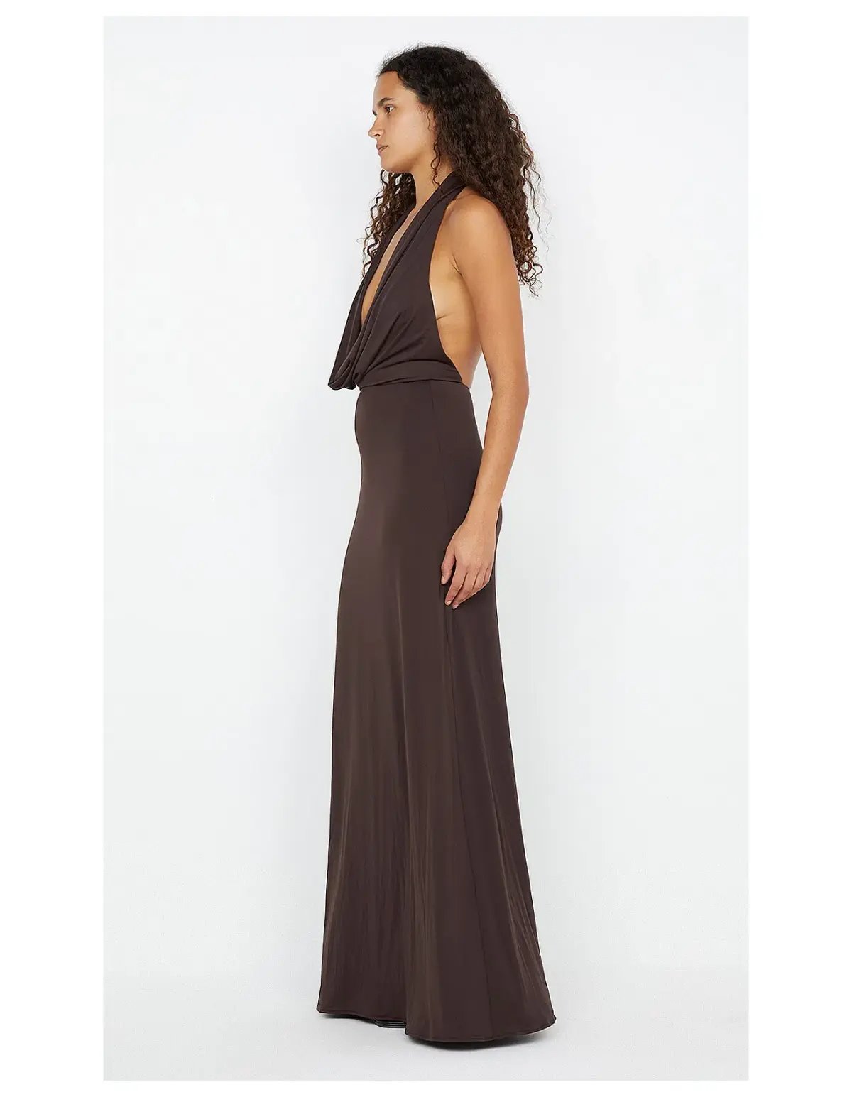 Bec and Bridge Nessie Cowl Neck Maxi Dress Dark Chocolate Size AU 12 photo 2