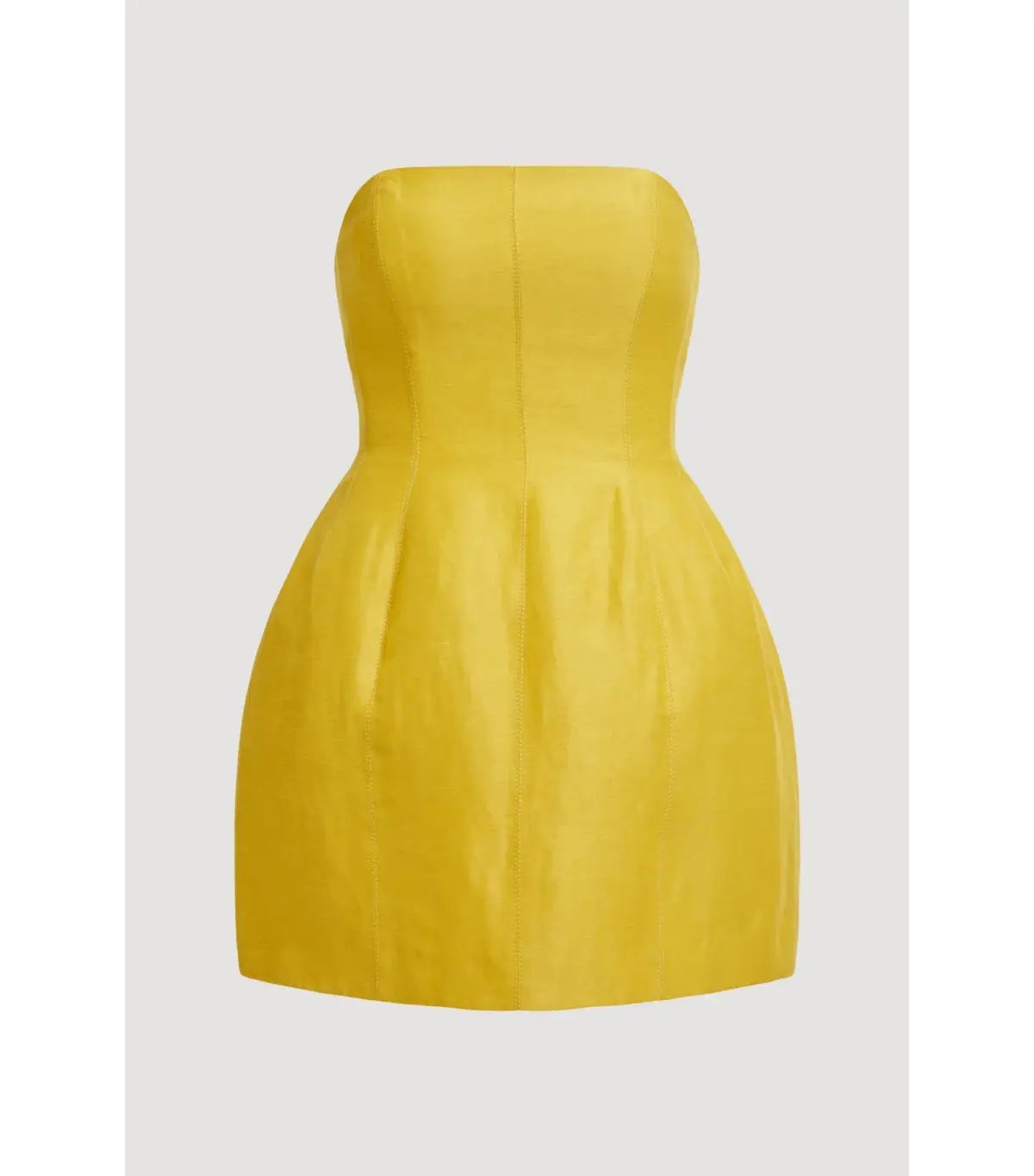 Aje Baret Strapless Mini Dress in Chartreuse Size AU 10 photo 5