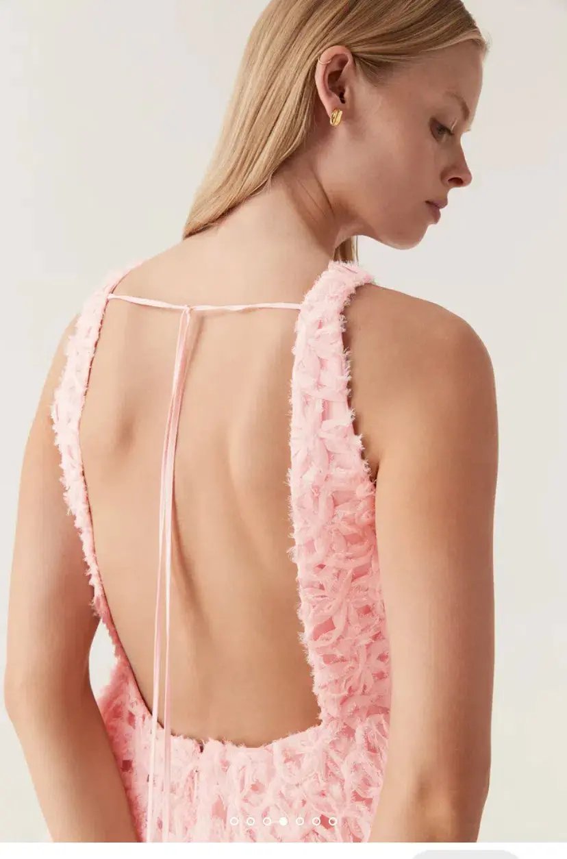 Aje Quintette Backless Midi Dress in Soft Pink Size 8 photo 4