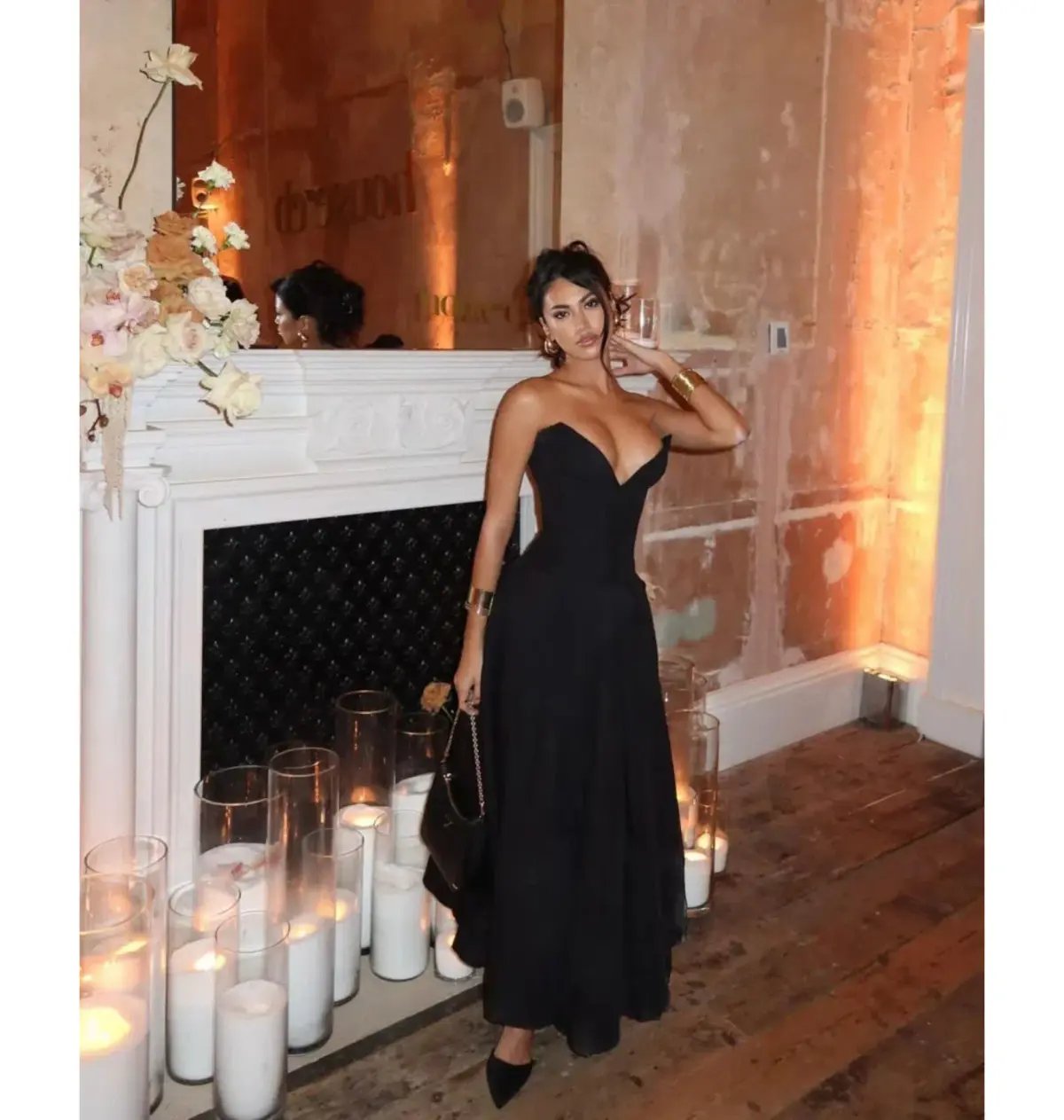 House of CB Lady Strapless Midi Dress Black Size AU 8 photo 5