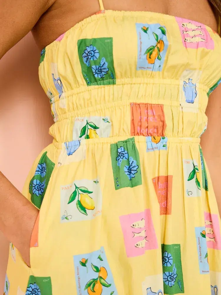 Palm Noosa West Dress in Yellow Emblem Size AU 10 photo 4
