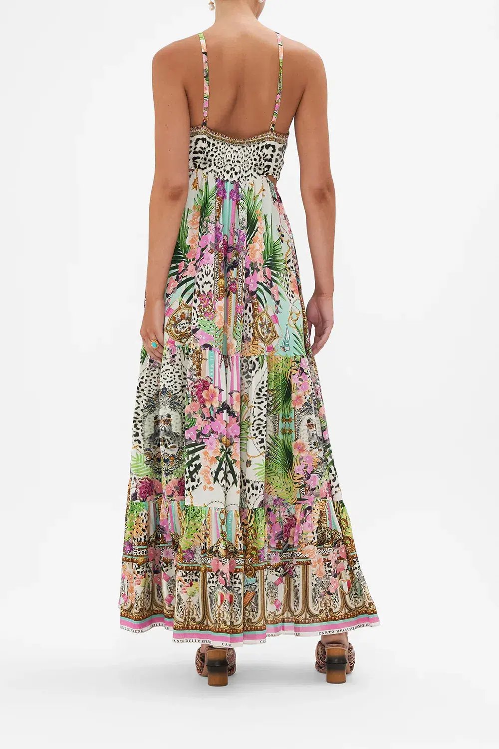 Camilla Dear Amore Mio Gathered Cut Out Dress Print Size L / AU 14 photo 3