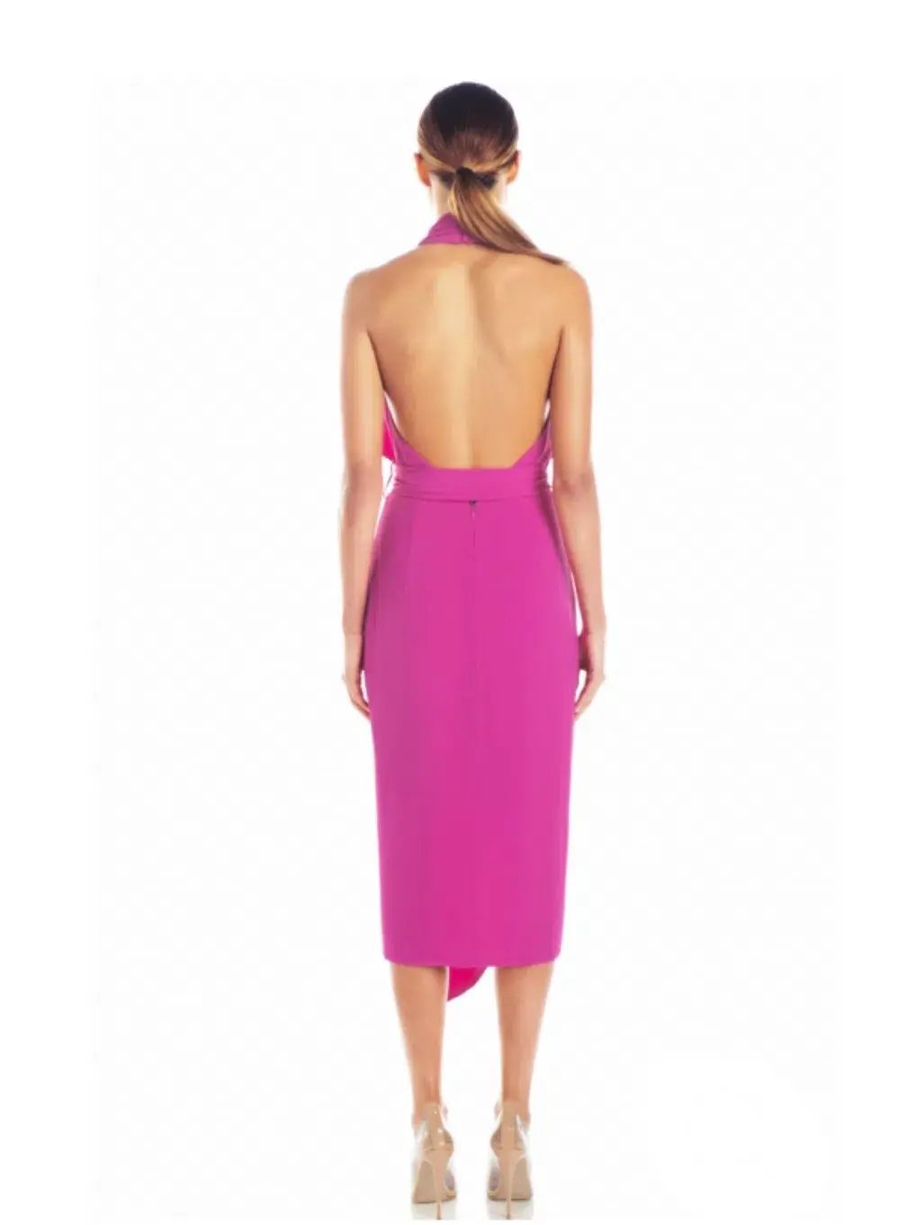 MISHA Lorena Midi Dress Fuchsia Pink Size 6 photo 2