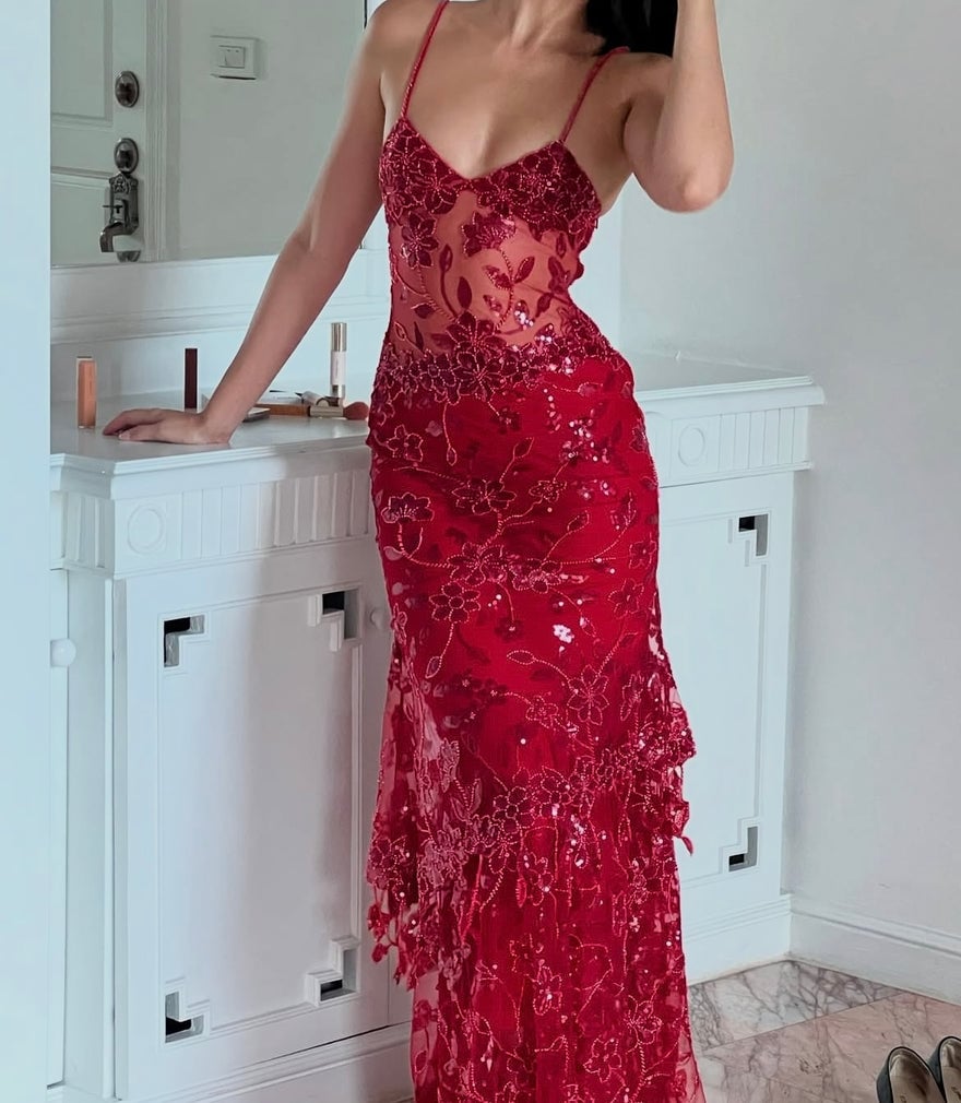 Cha Collective Delilah Maxi in Red (no train) photo 3