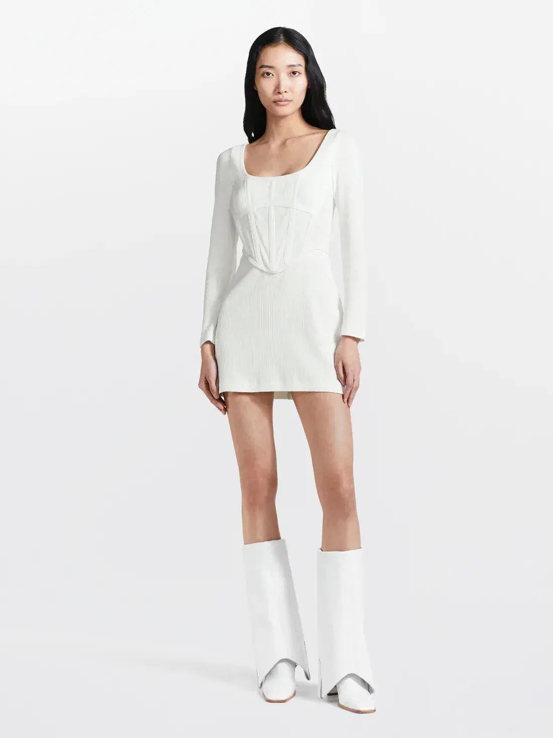 Dion Lee Rib Corset Mini Dress White Size 6 photo 2