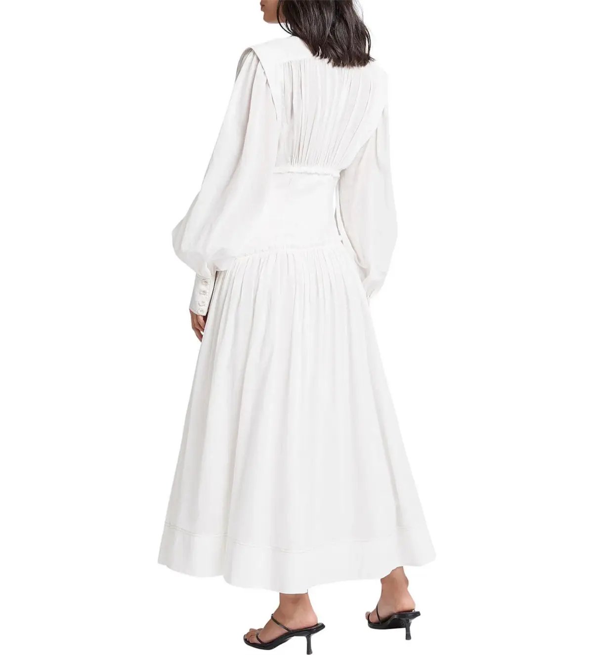 Aje Utopia Long Sleeve Maxi Dress White Size 8 photo 4
