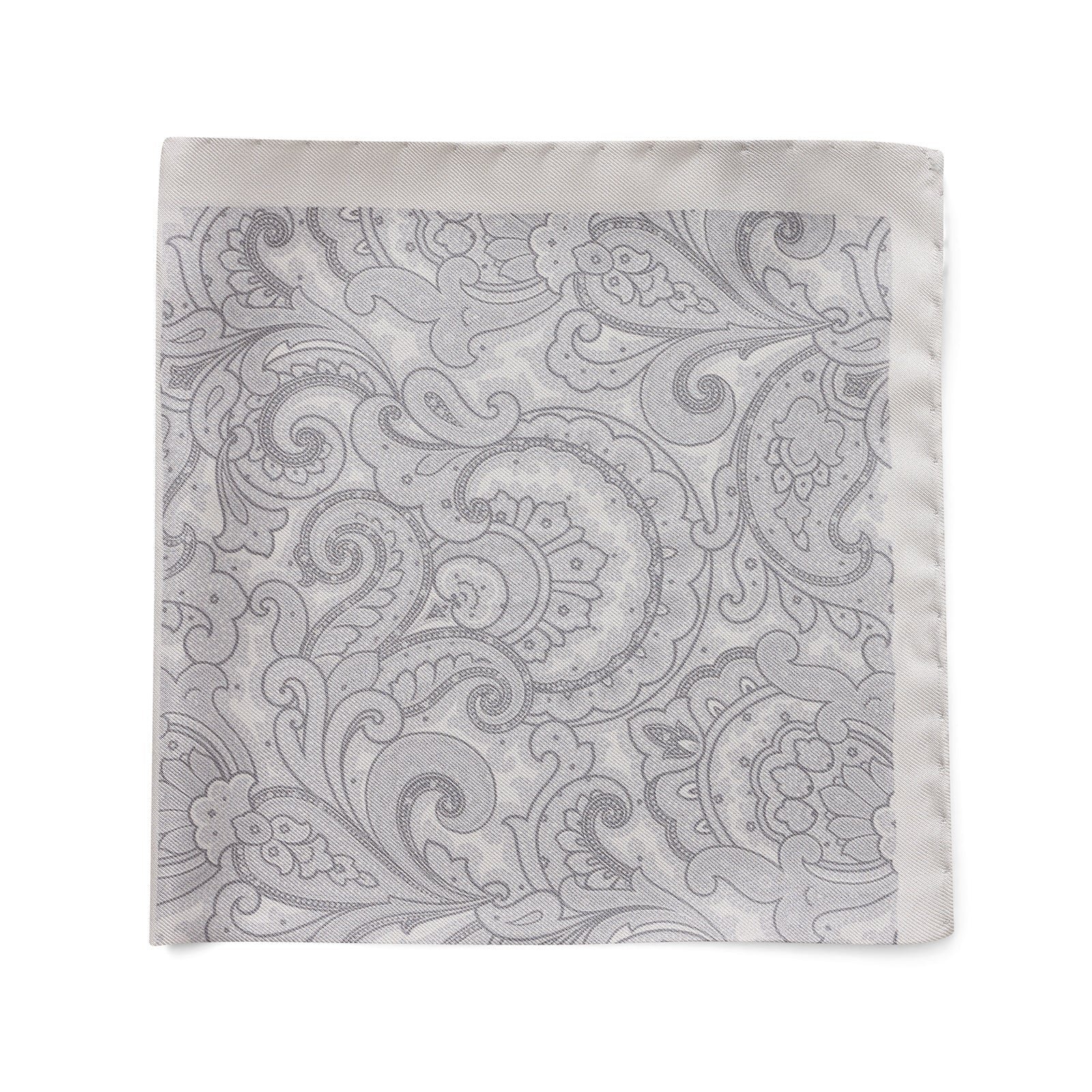 Joe Black Silver Paisley 4 Fold Pocket Square photo 4