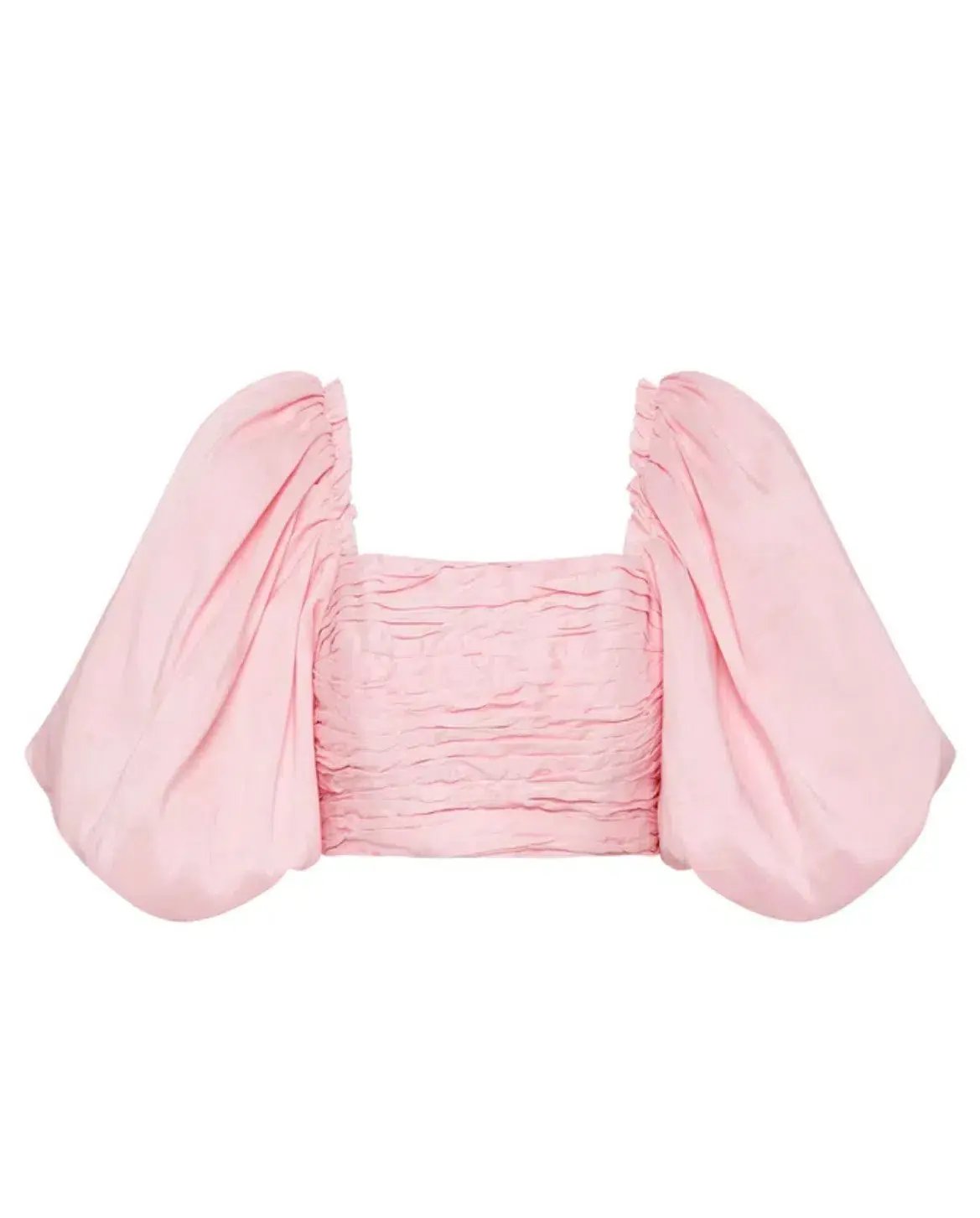 Aje Myriad Puff Sleeve Cropped Top & Tiered Mini Skirt Set Pink Size 4 photo 3