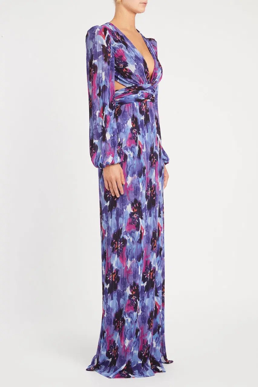 Rebecca Vallance Violet Deluge Gown Floral Print Size 8 photo 2