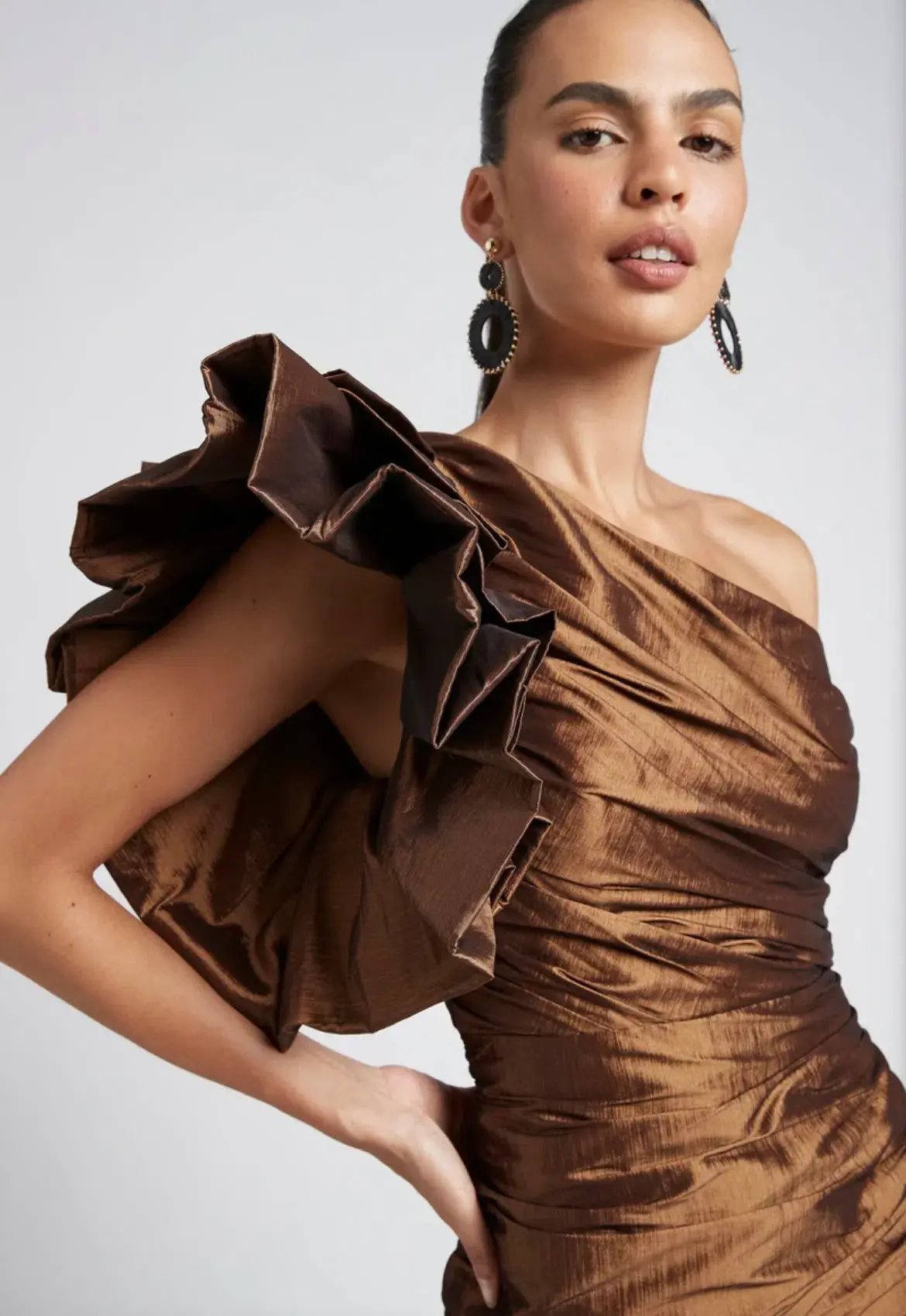 Sheike Mirage Dress Brown Size 6 photo 2