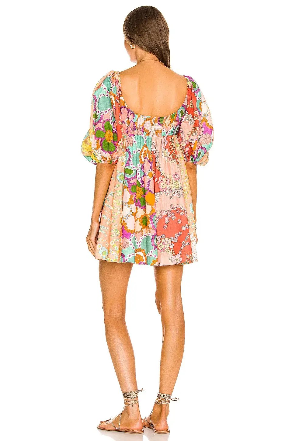 Zimmermann Lola Panelled Mini Dress Spliced Floral Size 1 / 10 AU photo 3