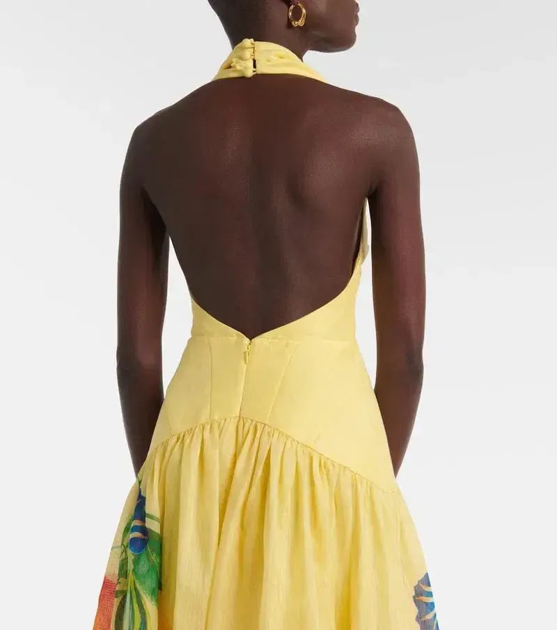 ALEMAIS Dahlia Halter Gown Yellow Size 10 AU photo 3