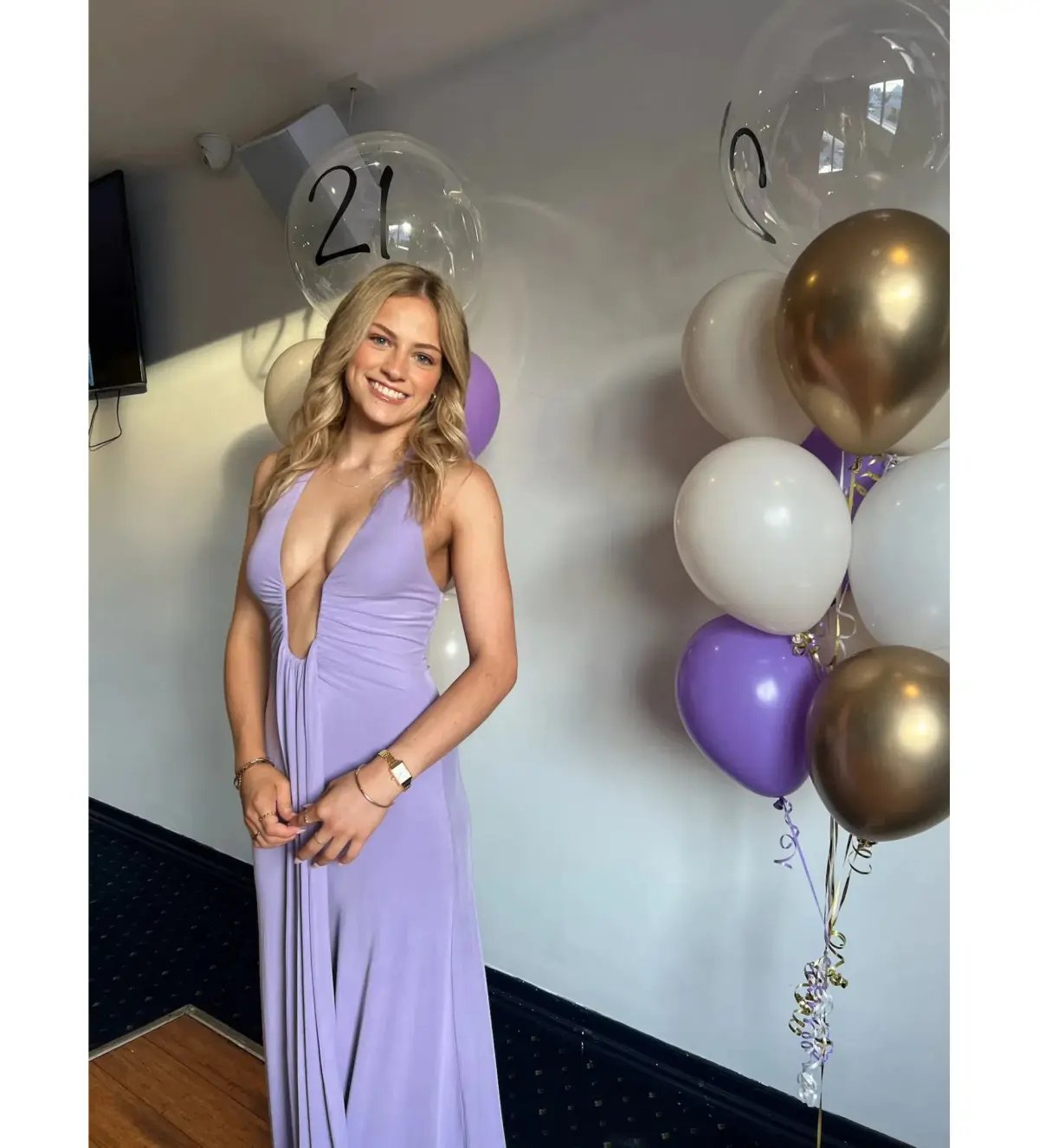 Misha Jennifer Cupro Maxi Dress Lilac Size 6/XS photo 7