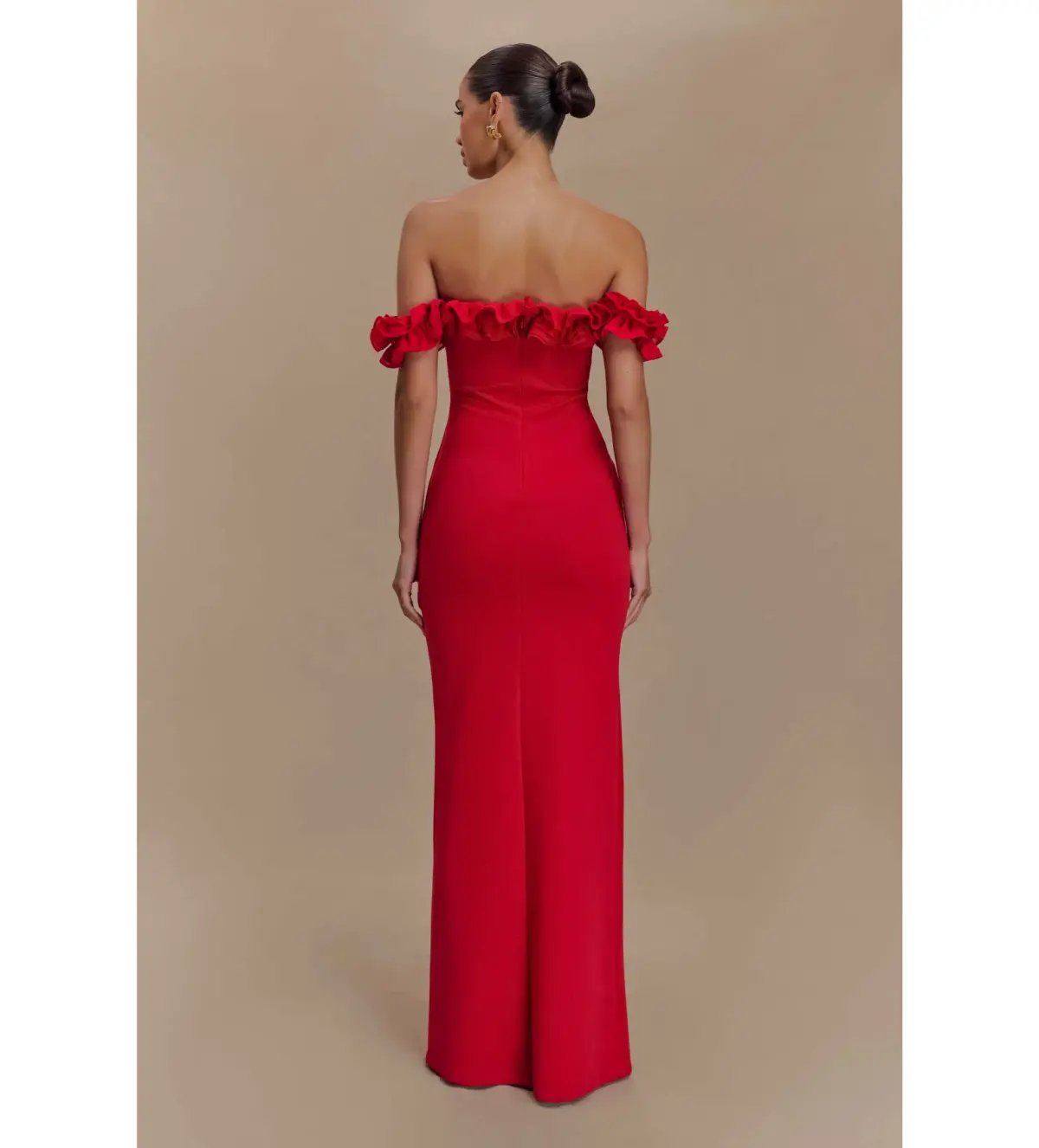 Nova Ruffle Off Shoulder Maxi Dress Ruby Size XS / AU 6 photo 3