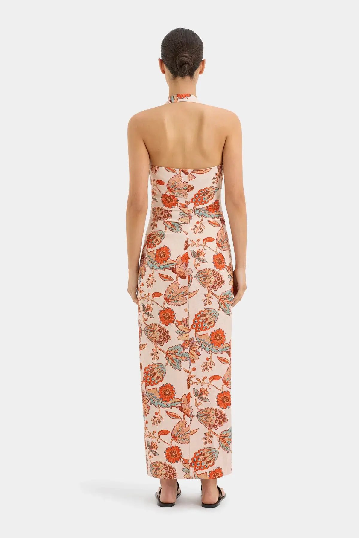 Sir Naomi Halter Midi Dress Floral Print Size 10 photo 2