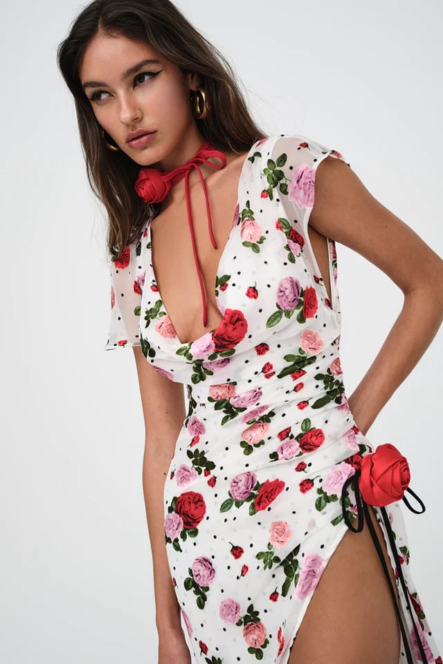 FOR LOVE & LEMONS MAYBELLE MAXI DRESS - WHITE MULTI photo 2
