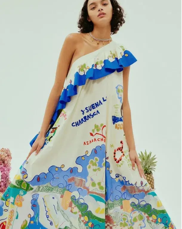 Alemais Nadia One Shoulder Ruffle Dress Multi Size 12 photo 2