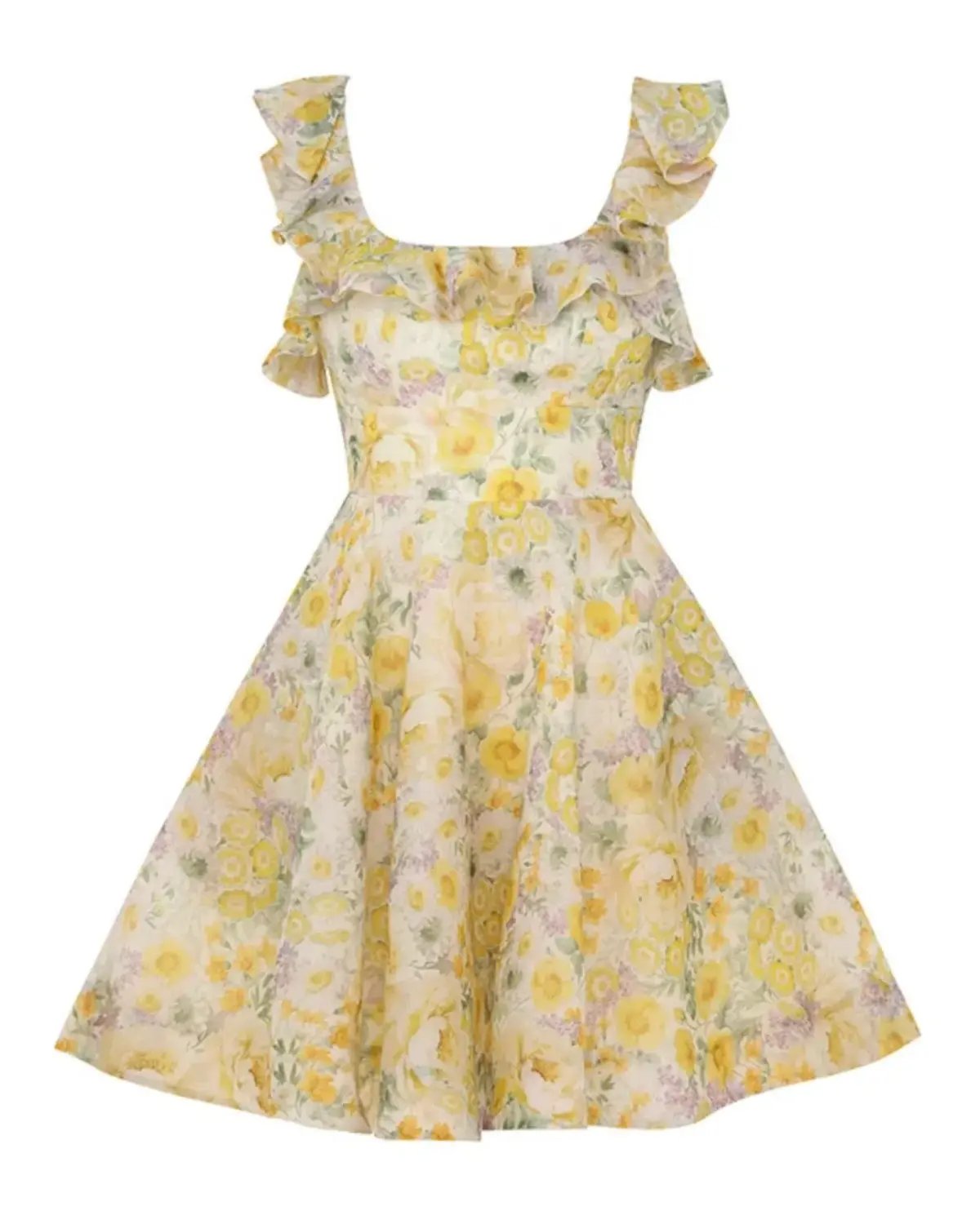 Zimmermann The Harmony Frilled Mini Dress in Citrus Garden Print Size 1 / AU 10 photo 4