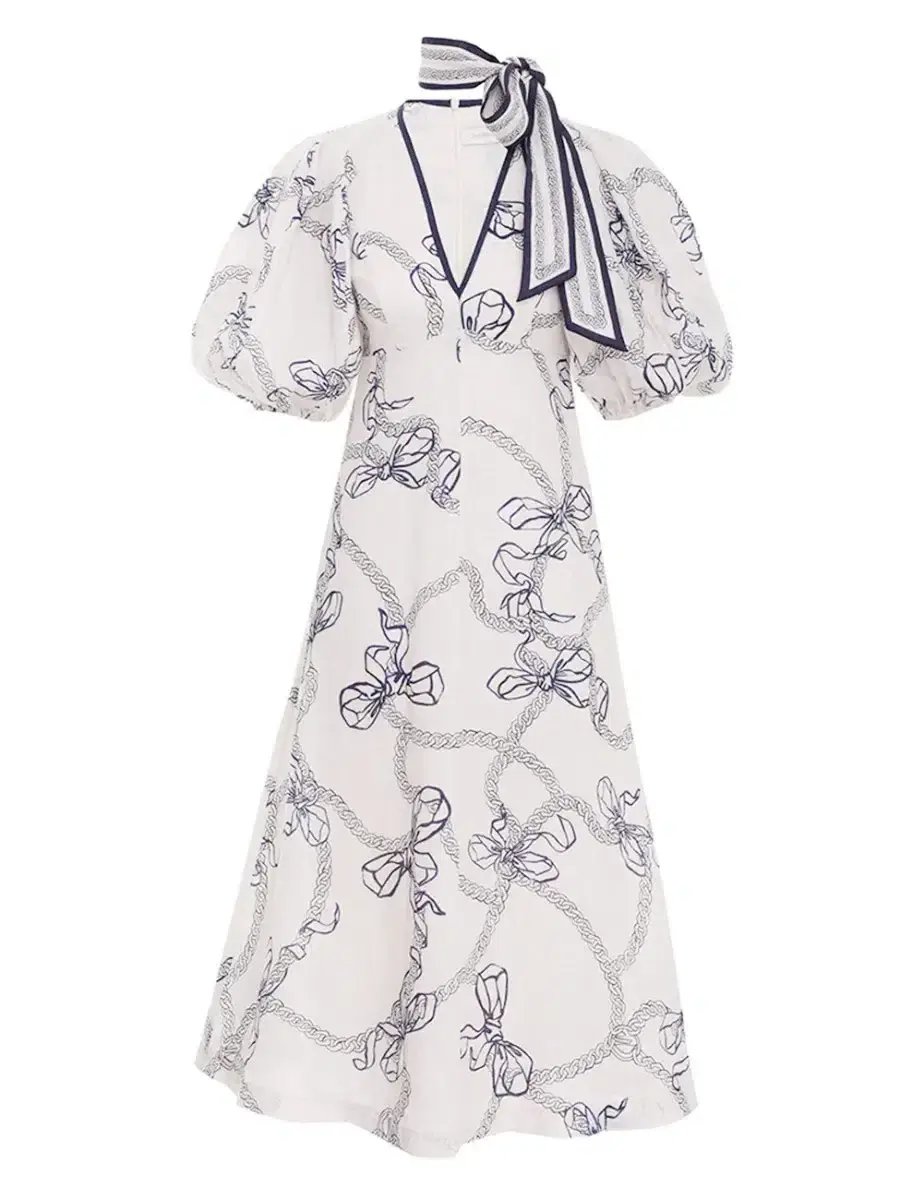 Zimmermann Day Midi Dress Navy Bows Size 0 / AU 8 photo 3