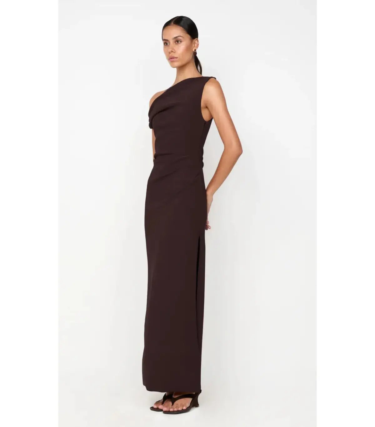 Bec & Bridge Leora Asym Maxi Dress in Dark Chocolate Size AU 12 photo 2
