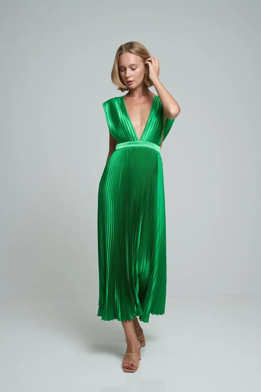 L'idee Gala Gown in Bright Green Size 10 photo 2