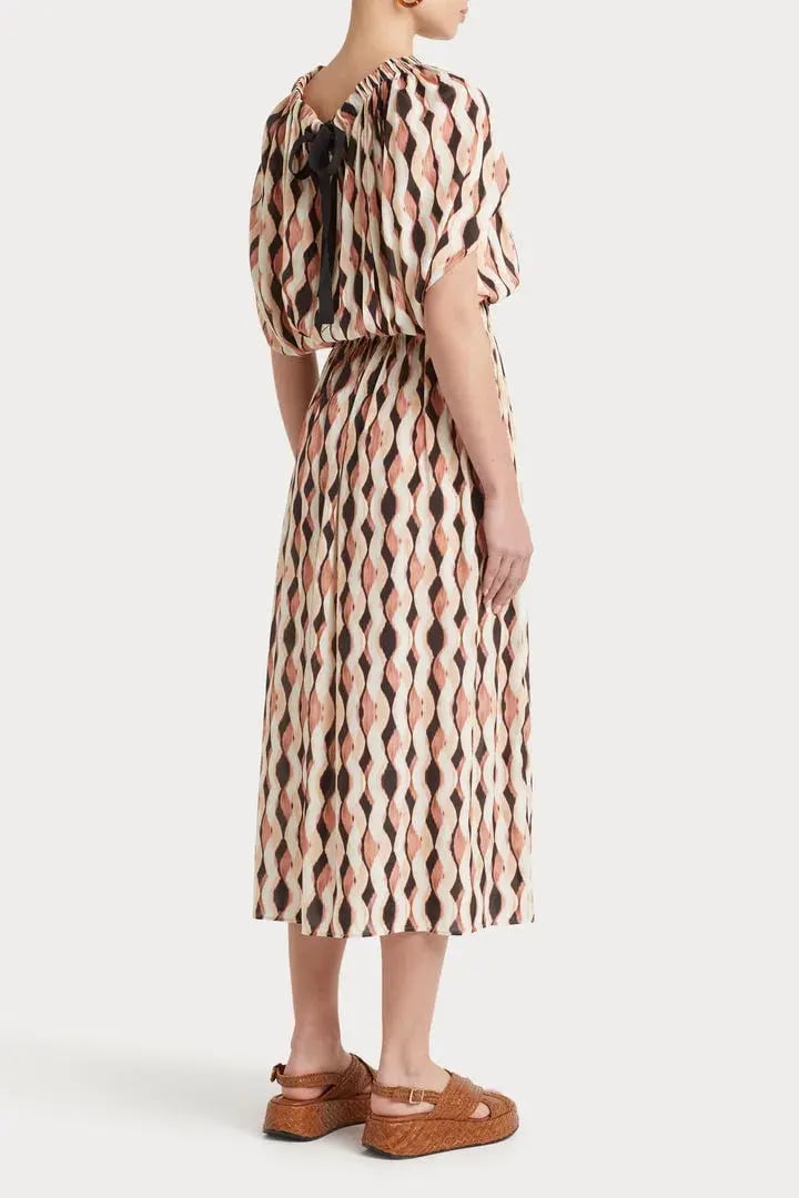 Husk Florence Print Midi Dress in Brown Size M/AU 10 photo 4
