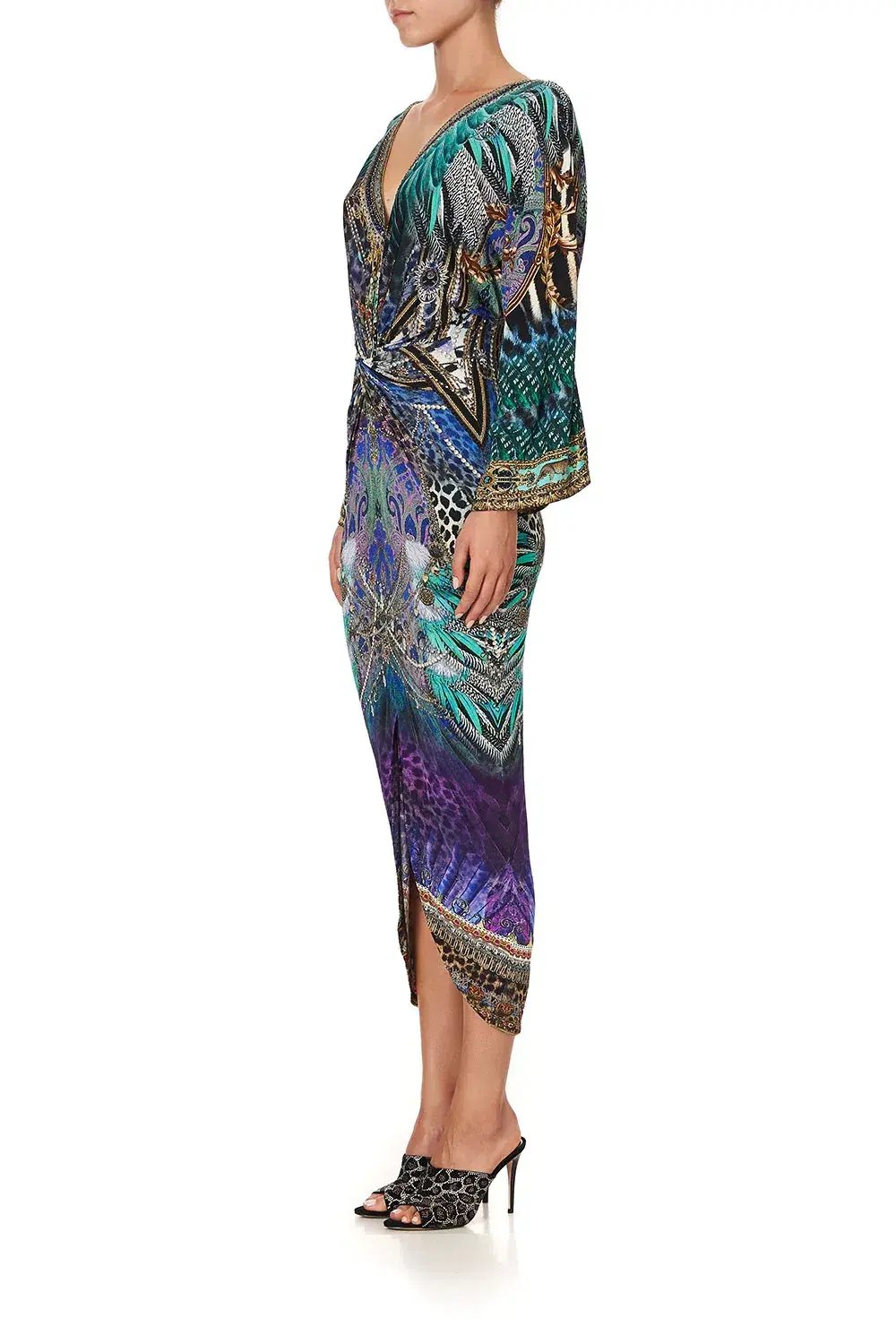 Camilla Animal Army Long Split Front Twist Dress Print XXXL photo 3