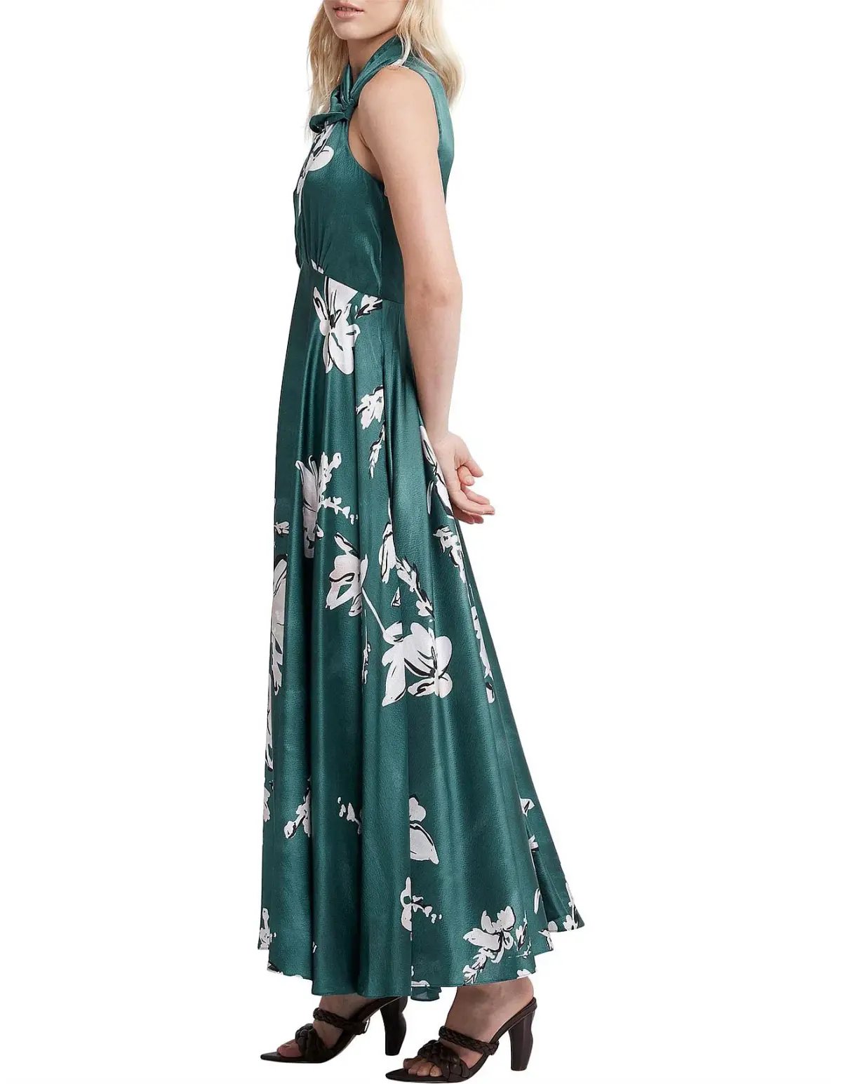 Aje Efflorescent Midi Dress Green Size 6 photo 2
