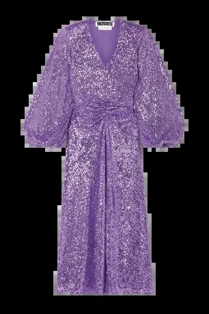 Rotate by Birger Christensen Sirin Dress in Stunning Purple Sequins, Size 12 photo 3