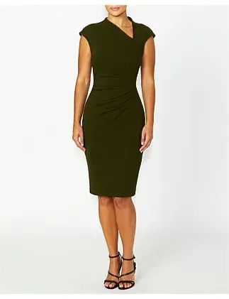 Anthea Crawford Selene Dark Olive Dress Size 12 photo 2