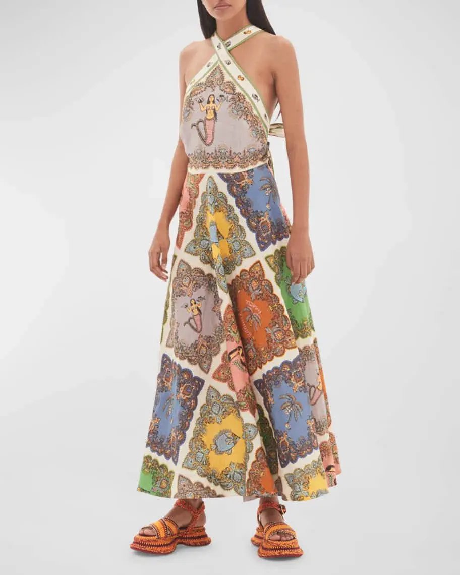 Alemais Trippy Troppo Halter Dress Multi Size 8 photo 3