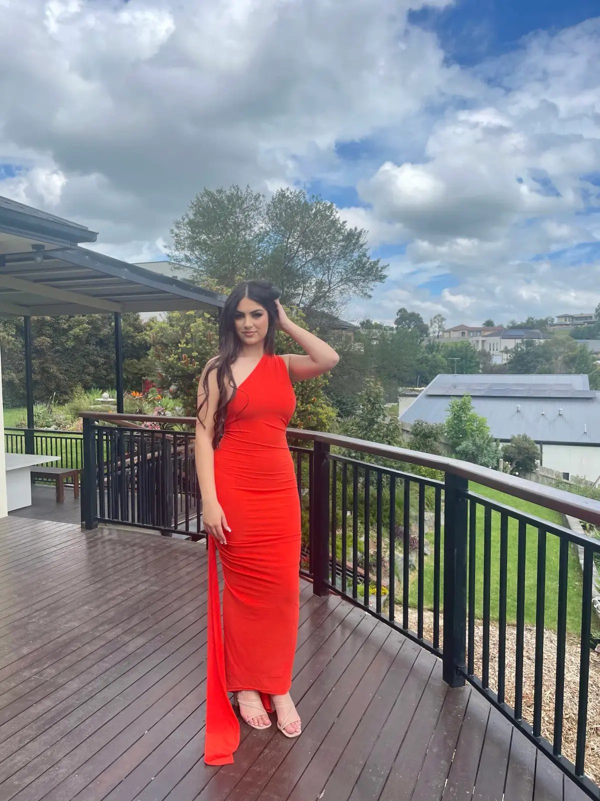 Melani The Label Constantina Gown in Tangerine Size 8 photo 4
