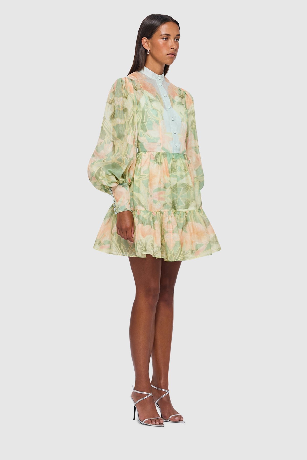 LEO LIN ALEXANDRA MINI DRESS - ORIENT PRINT IN EVERGREEN photo 5