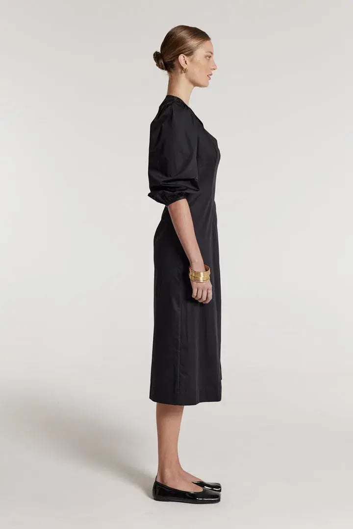 Perri Cutten Eloise Midi Dress Black Size AU 12 photo 3